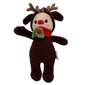 AGU Toys crochet‎ reindeer plush cotton Cute Christmas stocking stuffer